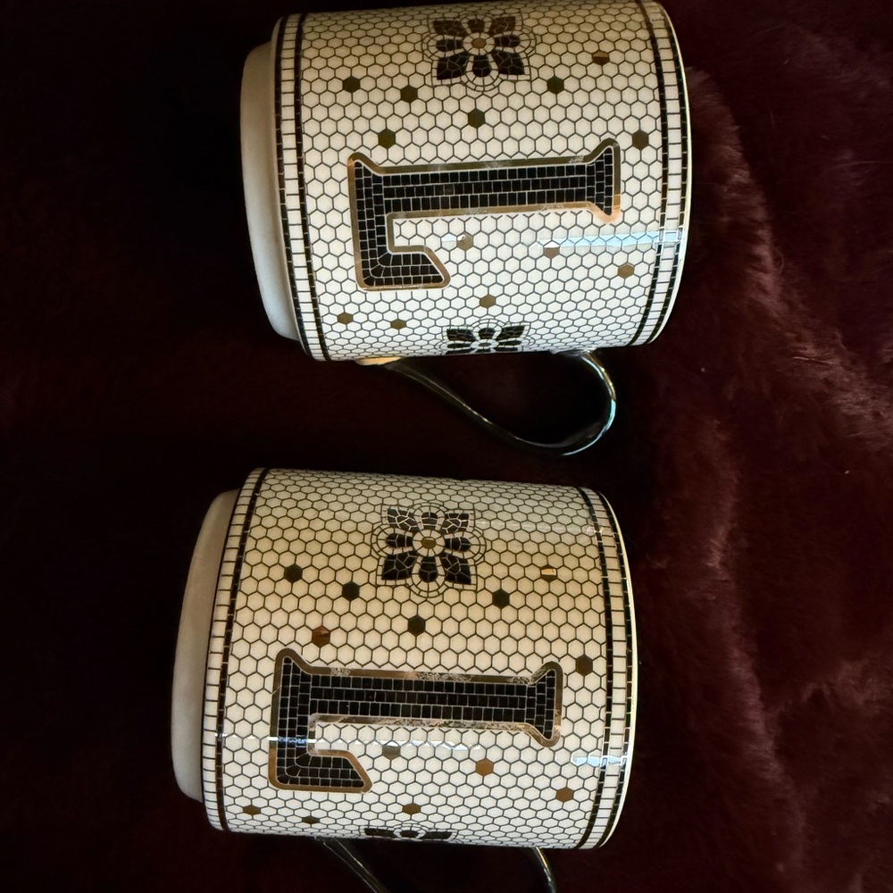 Black and White Monogrammed Mugs